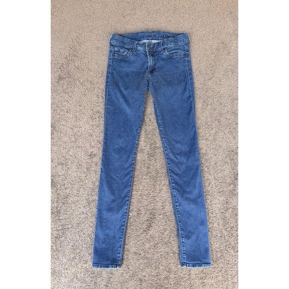 7 For All Mankind Denim - 7 For All Mankind Gwenevere Skinny Jeans Dark Wash Blue Low Rise Denim 27
